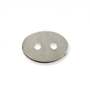 Botón ovalado liso 15x11 mm rodiado x1