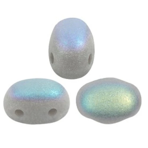 Cuentas de vidrio Samos® by Puca® 7x5 mm - Opaque Grey Mat AB x10g