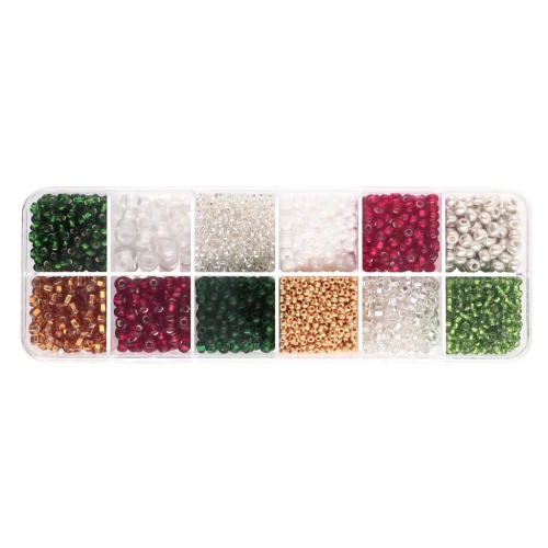 Juego de cuentas de rocalla Preciosa Ornela - Navidad x200g