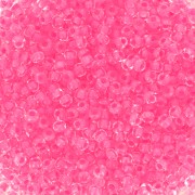 Cuentas de Rocalla Preciosa 11/0 de 2 mm - Crystal Neon Pink Lined x 20 g