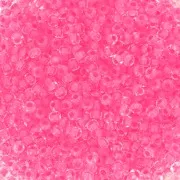 Cuentas de Rocalla Preciosa 11/0 de 2 mm - Crystal Neon Pink Lined x 20 g