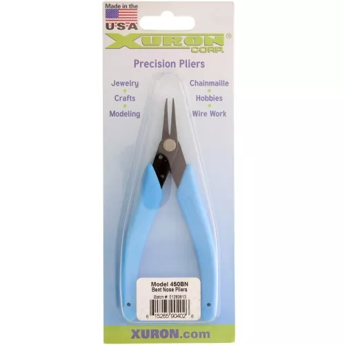Alicates para joyería con punta de resorte doblada 13 cm Xuron 450BN - Azul claro x1