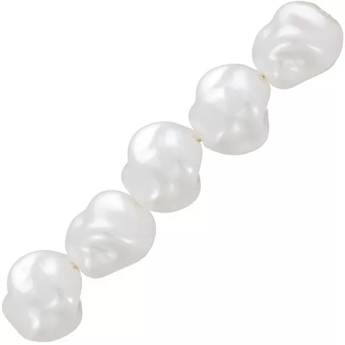 Cuentas barrocas irregulares 10 mm imitación perla de agua dulce - Blanco nacarado x10