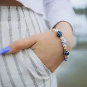 Cuentas barrocas irregulares 8x7 mm imitación perla de agua dulce - Blanco nacarado x20