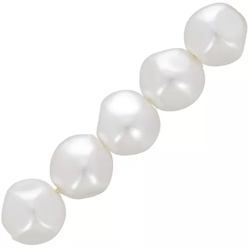 Cuentas barrocas irregulares 8 mm imitación perla de agua dulce - Blanco nacarado x15