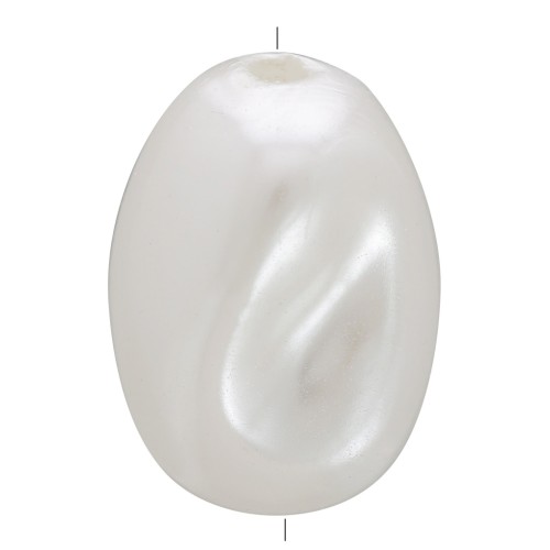 Perlas barrocas irregulares 14x10 mm imitación perla de agua dulce - Blanco nacarado x4