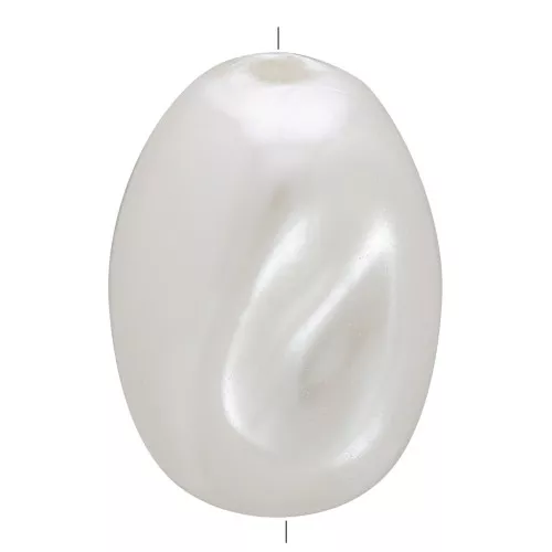 Perlas barrocas irregulares 14x10 mm imitación perla de agua dulce - Blanco nacarado x4