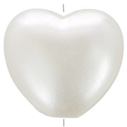 Cuentas corazón 10x11 mm imitación perla de agua dulce - Blanco nacarado x15|raw }}