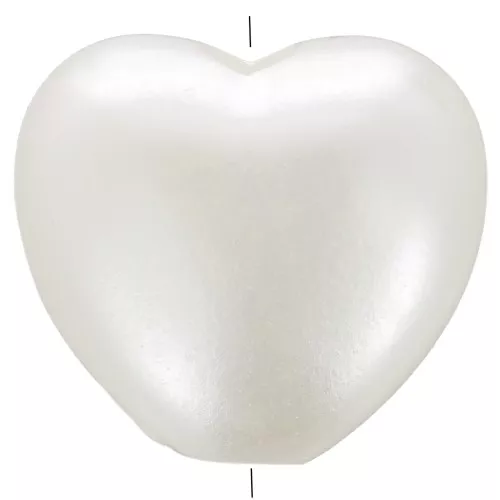 Cuentas corazón 10x11 mm imitación perla de agua dulce - Blanco nacarado x15