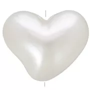 Cuentas corazón redondas 14x17 mm imitación perla de agua dulce - Blanco nacarado x10