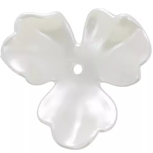 Colgantes flor 36 mm plástico - Blanco nacarado x10