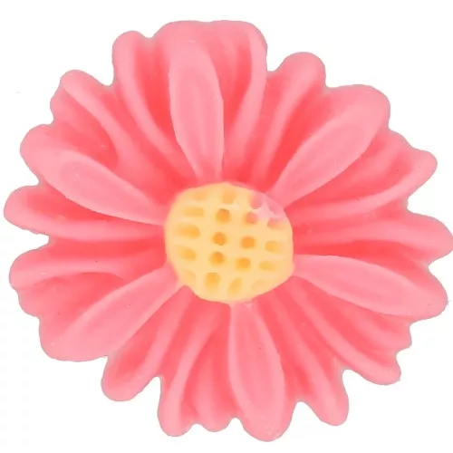 Cabujón flor resina 13 mm - Rosa - Amarillo x1