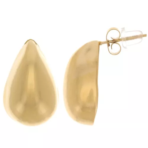 Pendientes en forma de gota 21x13 mm - Acero inoxidable 304 dorado x2