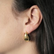 Pendientes en forma de gota 21x13 mm - Acero inoxidable 304 dorado x2