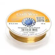 Hilo de cobre Craft Wire duro 0.40 mm enchapado Oro x15 m