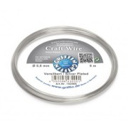 Hilo de cobre Craft Wire duro 0.80 mm plateado x6 m