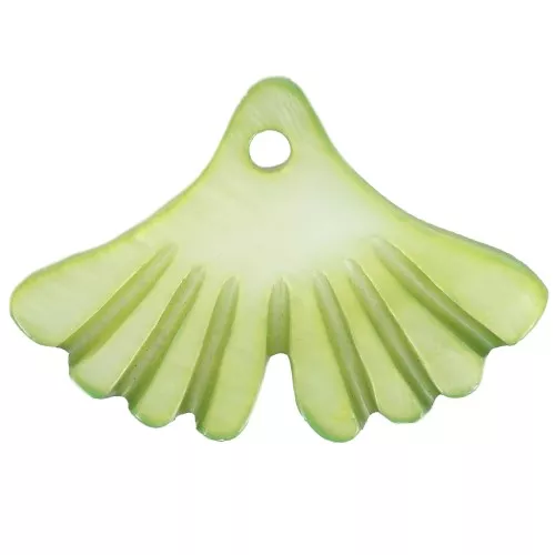 Lentejuela nacarada hoja de ginkgo 12x17 mm - Verde x1