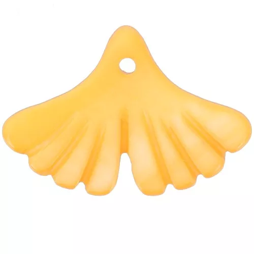 Lentejuela hoja de ginkgo 12x17 mm en nácar tintado - Sunshine Yellow x1