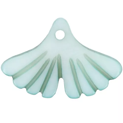 Lentejuela nacarada hoja de ginkgo 12x17 mm - Azul claro x1