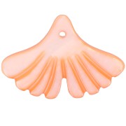 Lentejuela nacarada hoja de ginkgo 12x17 mm - Naranja x1