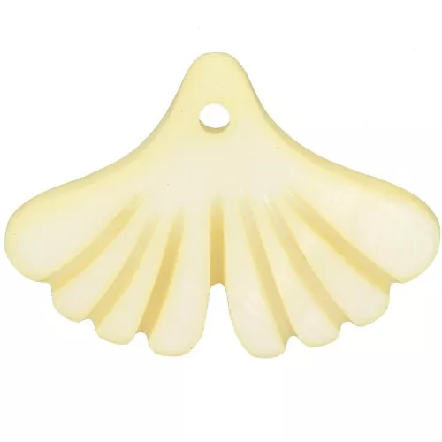 Lentejuela hoja de ginkgo 12x17 mm en nácar tintado - Amarillo claro x1