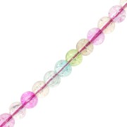 Cuentas de vidrio redondas 6,5 mm - Cracked Beads - Multicolor x38cm|raw }}