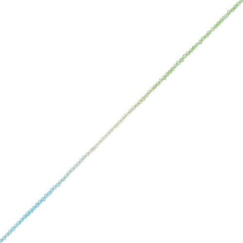 Cuentas facetadas redondas 2 mm - Tie and dye - Verde - Turquesa - Cristal x35cm