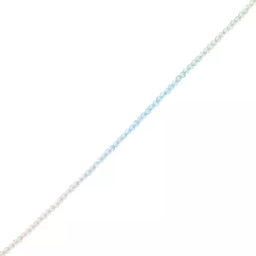 Cuentas facetadas redondas 3 mm - Tie and dye - Verde claro - Azul - Cristal x35cm