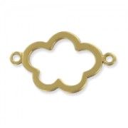 Separador nube 2 anillas 22 mm Dorado con oro fino satinado HQ x1|raw }}