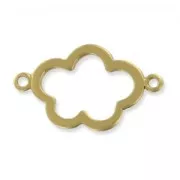 Separador nube 2 anillas 22 mm Dorado con oro fino satinado HQ x1
