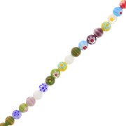 Cuentas de vidrio Millefiori 8 mm - Multicolor x36cm|raw }}