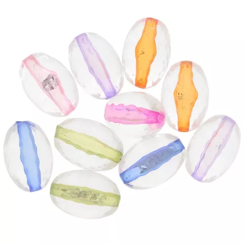 Surtido de olivas facetadas 14x10 mm - Transparente - Multicolor x10
