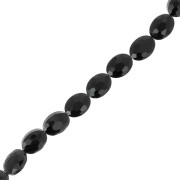 Cuentas de vidrio facetadas ovaladas 16x12 mm - Jet x32cm|raw }}