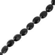 Cuentas de vidrio facetadas ovaladas 16x12 mm - Jet x32cm