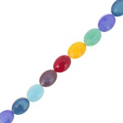 Cuentas de vidrio ovaladas facetadas 16x12 mm - Multicolor x38cm|raw }}