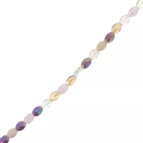 Cuentas de vidrio facetadas ovaladas 8x6 mm - Mix Rose - Lilac x58cm