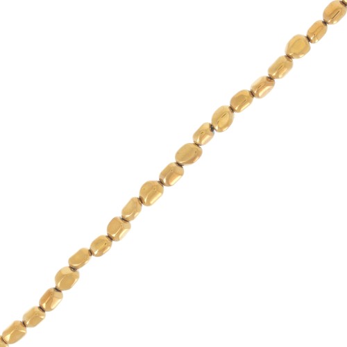 Cuentas irregulares pepitas 6 - 8 mm imitación Hematites - Dorado x40cm