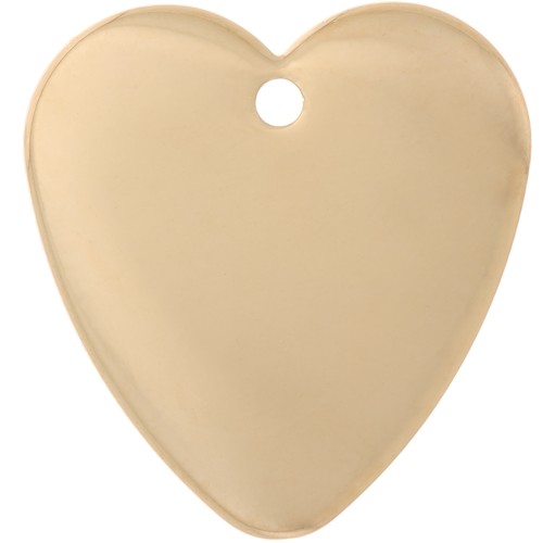Colgante corazón 19x18 mm - Dorado con oro fino x1