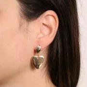 Colgante corazón 19x18 mm - Dorado con oro fino x1