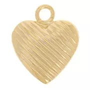 Colgante corazón texturizado 9x7,5 mm - Gold filled (laminado dorado) x1