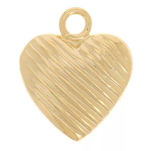 Colgante corazón texturizado 9x7,5 mm - Gold filled (laminado dorado) x1