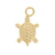 Mini Turtle Charm 9x5 mm - Gold filled (oro laminado) x1