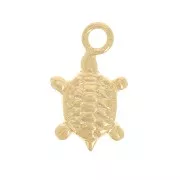 Mini Turtle Charm 9x5 mm - Gold filled (oro laminado) x1