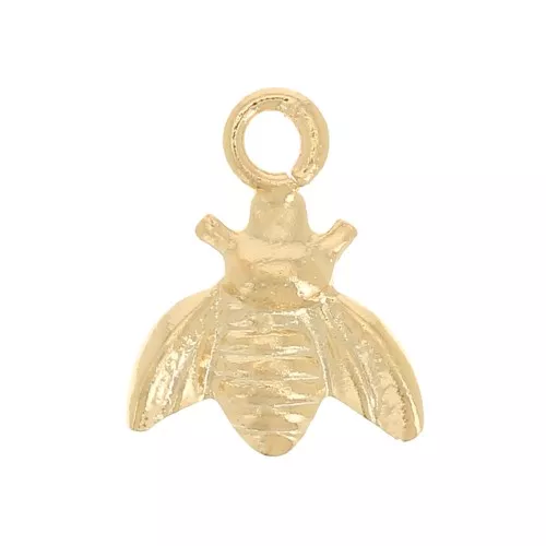 Mini abeja 7x6 mm - Gold filled (oro laminado) x1