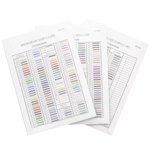 Carta de colores Miyuki Rocailles 15/0 (n°SP-112/1-3) - Hojas 1 - 2 y 3