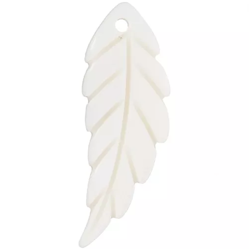 Colgante hoja 29x10 mm concha - Natural x1