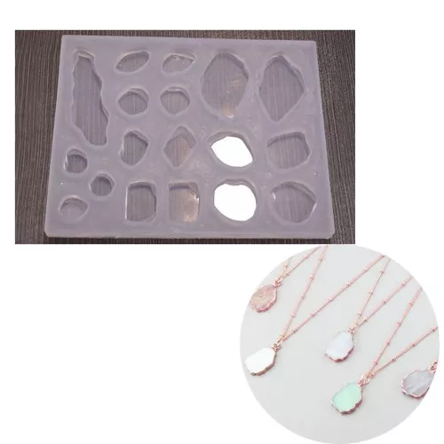 Molde de silicona para 18 láminas de Ágata en resina - Transparente x1