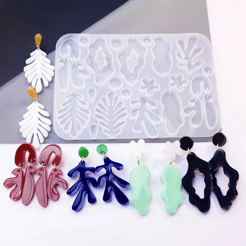 Molde de silicona n°10 para hacer pendientes de resina - Transparente