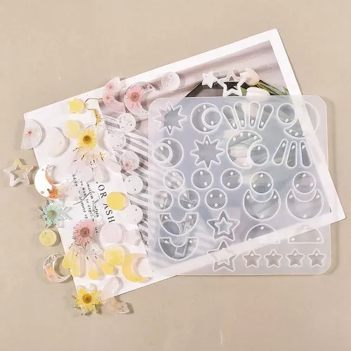 Molde de silicona para colgantes y separadores de resina - Transparente