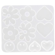 Molde de silicona para fabricar cabujones y colgantes de resina - Transparente